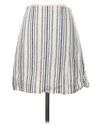 Madewell Single-Pleat Linen Mini Skirt in Stripe (view 1)