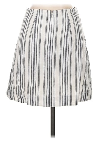 Madewell Single-Pleat Linen Mini Skirt in Stripe (view 2)
