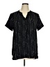 Timeson 100% Polyester Black Short Sleeve Blouse Size XL - photo 1