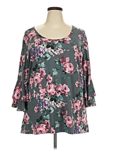 Discreet 3/4 Sleeve Blouse (view 1)