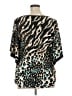 JM Collection Animal Print Teal 3/4 Sleeve Top Size XL - photo 2
