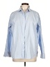 J. McLaughlin Stripes Blue Long Sleeve Button-Down Shirt Size L - photo 1