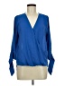 West Kei 100% Polyester Blue Long Sleeve Blouse Size M - photo 1