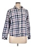 Riders by Lee Plaid Purple 3/4 Sleeve Button-Down Shirt Size XL - photo 1