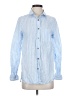 Mo:Vint 100% Linen Stripes Blue Long Sleeve Button-Down Shirt Size M - photo 1