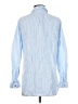 Mo:Vint 100% Linen Stripes Blue Long Sleeve Button-Down Shirt Size M - photo 2