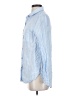 Mo:Vint 100% Linen Stripes Blue Long Sleeve Button-Down Shirt Size M - photo 5