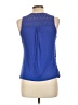 Solitaire 100% Cotton Blue Sleeveless Top Size L - photo 2