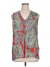 Rose + Olive 100% Polyester Paisley Red Sleeveless Blouse Size XL - photo 1