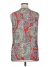 Rose + Olive 100% Polyester Paisley Red Sleeveless Blouse Size XL - photo 2