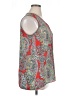 Rose + Olive 100% Polyester Paisley Red Sleeveless Blouse Size XL - photo 4