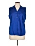 212 Collection Blue Sleeveless Button-Down Shirt Size L - photo 1