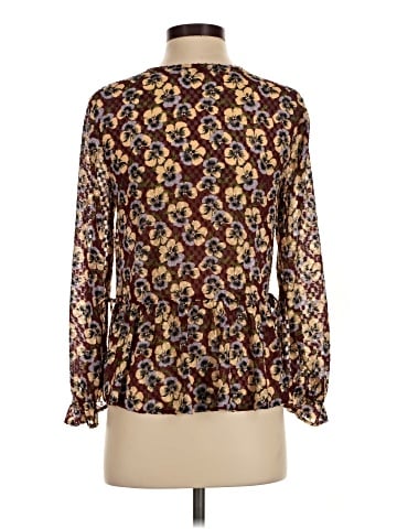 Madewell Drawstring Ruffle-Hem Top in Viola Floral (view 2)