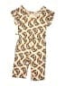 Tea 100% Cotton Print Yellow Tan Romper Size 14 - photo 2