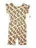 Tea 100% Cotton Print Yellow Tan Romper Size 14 - photo 1