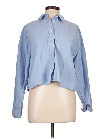 Madewell The Signature Oxford Crop Shirt (view 1)