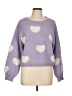 No Comment Hearts Purple Pullover Sweater Size L - photo 1
