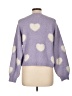 No Comment Hearts Purple Pullover Sweater Size L - photo 2
