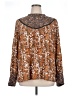 Hinge 100% Viscose Animal Print Brown Long Sleeve Blouse Size XL - photo 1