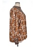 Hinge 100% Viscose Animal Print Brown Long Sleeve Blouse Size XL - photo 4