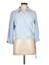 Zara Stripes Blue 3/4 Sleeve Button-Down Shirt Size L - photo 1