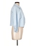Zara Stripes Blue 3/4 Sleeve Button-Down Shirt Size L - photo 4