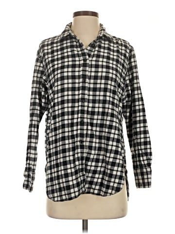 Madewell Flannel Oversized Side-Button Shirt in Bridgeport Plaid (view 1)