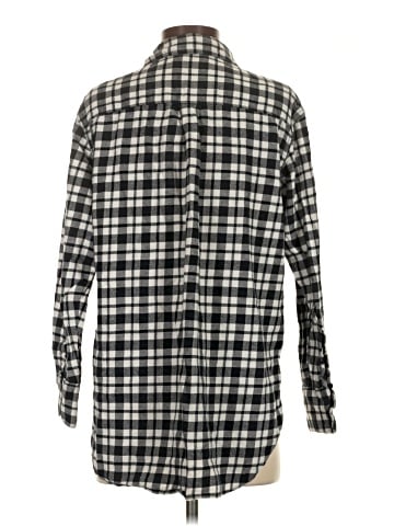 Madewell Flannel Oversized Side-Button Shirt in Bridgeport Plaid (view 2)