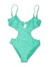 No Boundaries Solid Green One Piece Swimsuit Size M - photo 1
