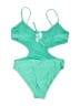 No Boundaries Solid Green One Piece Swimsuit Size M - photo 2