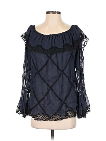 Oleg Cassini 3/4 Sleeve Silk Top (view 1)