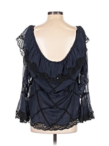 Oleg Cassini 3/4 Sleeve Silk Top (view 2)