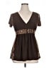 Only Nine Brown Short Sleeve Blouse Size XL (estimated) - photo 1