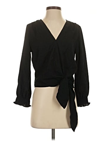 Madewell Smocked-Sleeve Wrap Top (view 1)