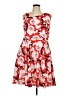 Assorted Brands Print Red Cocktail Dress Size XL - photo 1