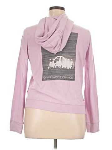 Peace Love World Zip Up Hoodie (view 2)