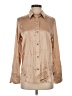 Generation Love Metallic Tan Long Sleeve Button-Down Shirt Size XXS - photo 1