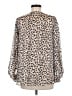 Adrienne 100% Polyester Animal Print Tan Long Sleeve Blouse Size M - photo 2