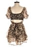 Miss Selfridge 100% Polyester Animal Print Brown Romper Size 2 - photo 2