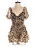 Miss Selfridge 100% Polyester Animal Print Brown Romper Size 2 - photo 1