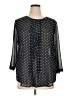 Van Heusen 100% Polyester Polka Dots Black 3/4 Sleeve Blouse Size XL - photo 1