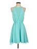Bebe 100% Polyester Solid Teal Casual Dress Size XS - photo 1
