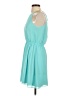 Bebe 100% Polyester Solid Teal Casual Dress Size XS - photo 5