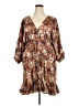 AaKaa 100% Polyester Print Brown Casual Dress Size 2X - photo 1
