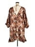 AaKaa 100% Polyester Print Brown Casual Dress Size 2X - photo 2