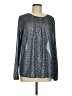MICHAEL Michael Kors Metallic Blue Long Sleeve Blouse Size M - photo 1