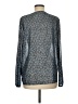 MICHAEL Michael Kors Metallic Blue Long Sleeve Blouse Size M - photo 2