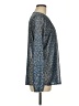 MICHAEL Michael Kors Metallic Blue Long Sleeve Blouse Size M - photo 4