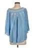 Terre Bleue 100% Rayon Blue 3/4 Sleeve Blouse Size S - photo 1
