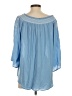 Terre Bleue 100% Rayon Blue 3/4 Sleeve Blouse Size S - photo 2